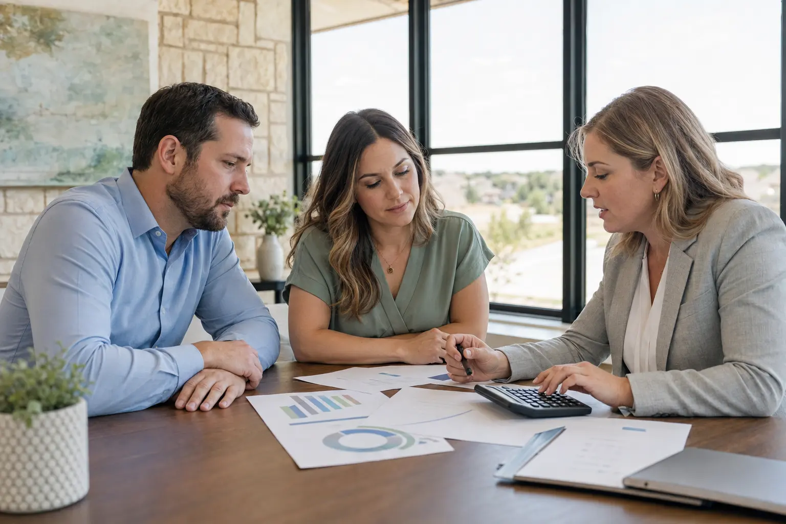 Buyer team comparing a rate buydown with a mortgage professional